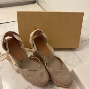 Castaner Cream Espadrille Wedges